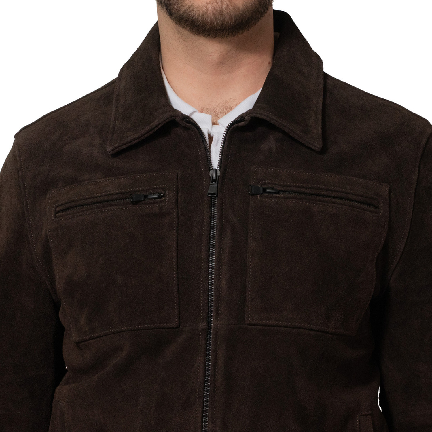 Foto 5 pulgar | Chamarra De Piel Para Caballero Marca Perry Ellis En Color Café Oscuro.