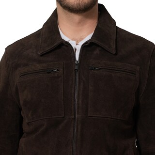 Foto 4 | Chamarra De Piel Para Caballero Marca Perry Ellis En Color Café Oscuro.