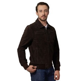 Foto 5 | Chamarra De Piel Para Caballero Marca Perry Ellis En Color Café Oscuro.