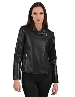 Foto 2 | Chamarra Biker Nine West Para Dama En Piel Sintética Color Negra.
