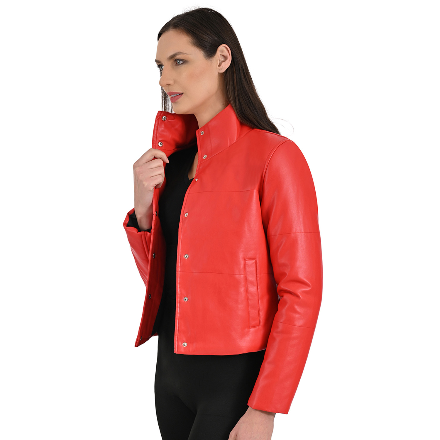 Foto 3 | Chamarra Nine West Para Dama En Color Rojo Intenso.