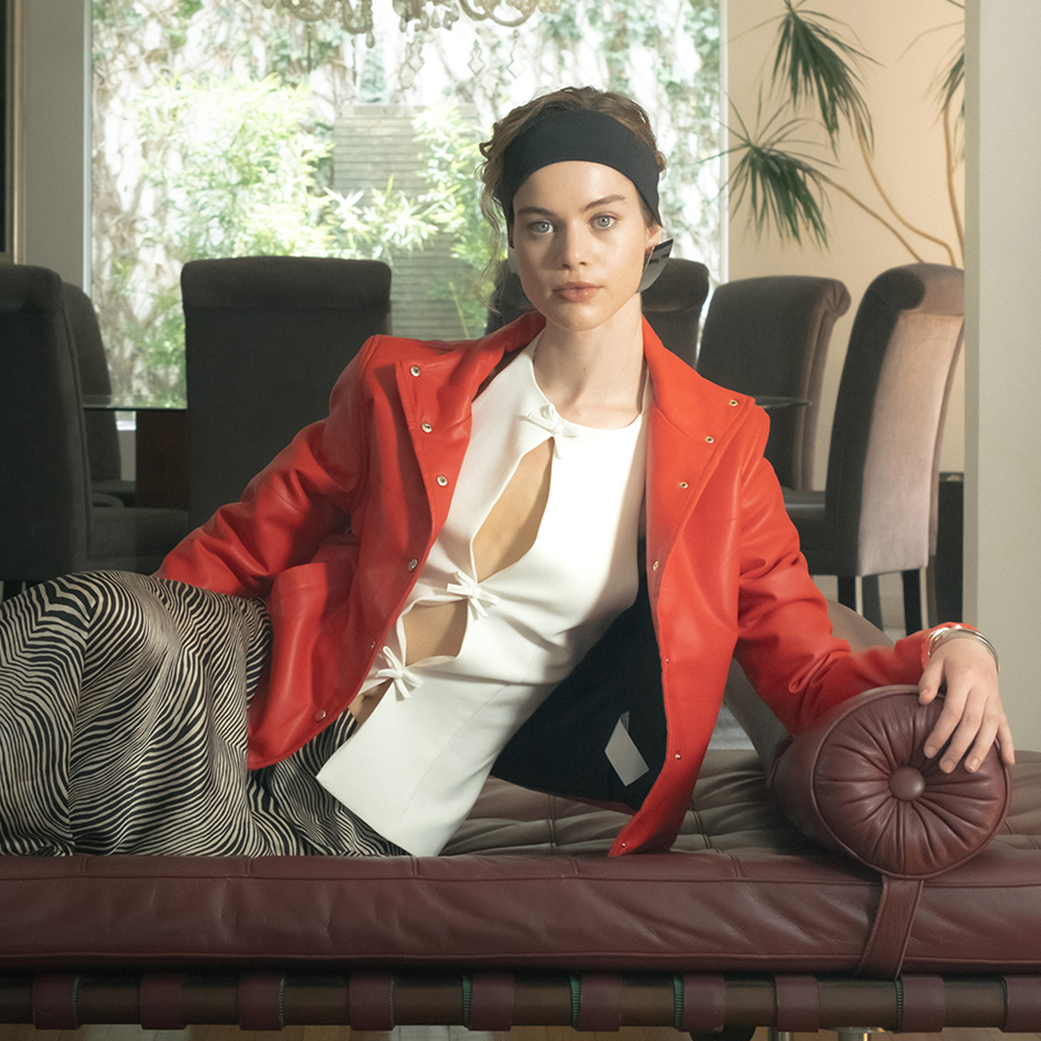 Foto 5 | Chamarra Nine West Para Dama En Color Rojo Intenso.