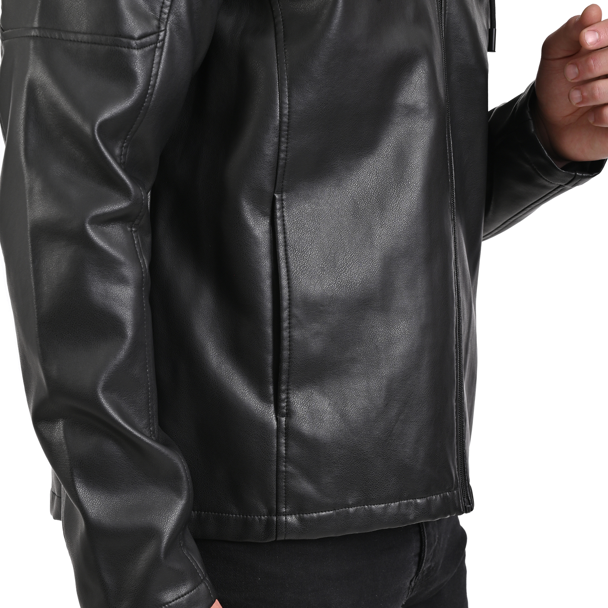 Foto 7 pulgar | Chamarra Lee con Capucha Desmontable Negro para Hombre
