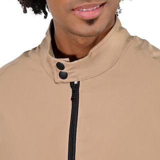 Foto 2 | Chamarra Perry Ellis Casual Con Cuello Mao En Color Kakhi Para Caballero.