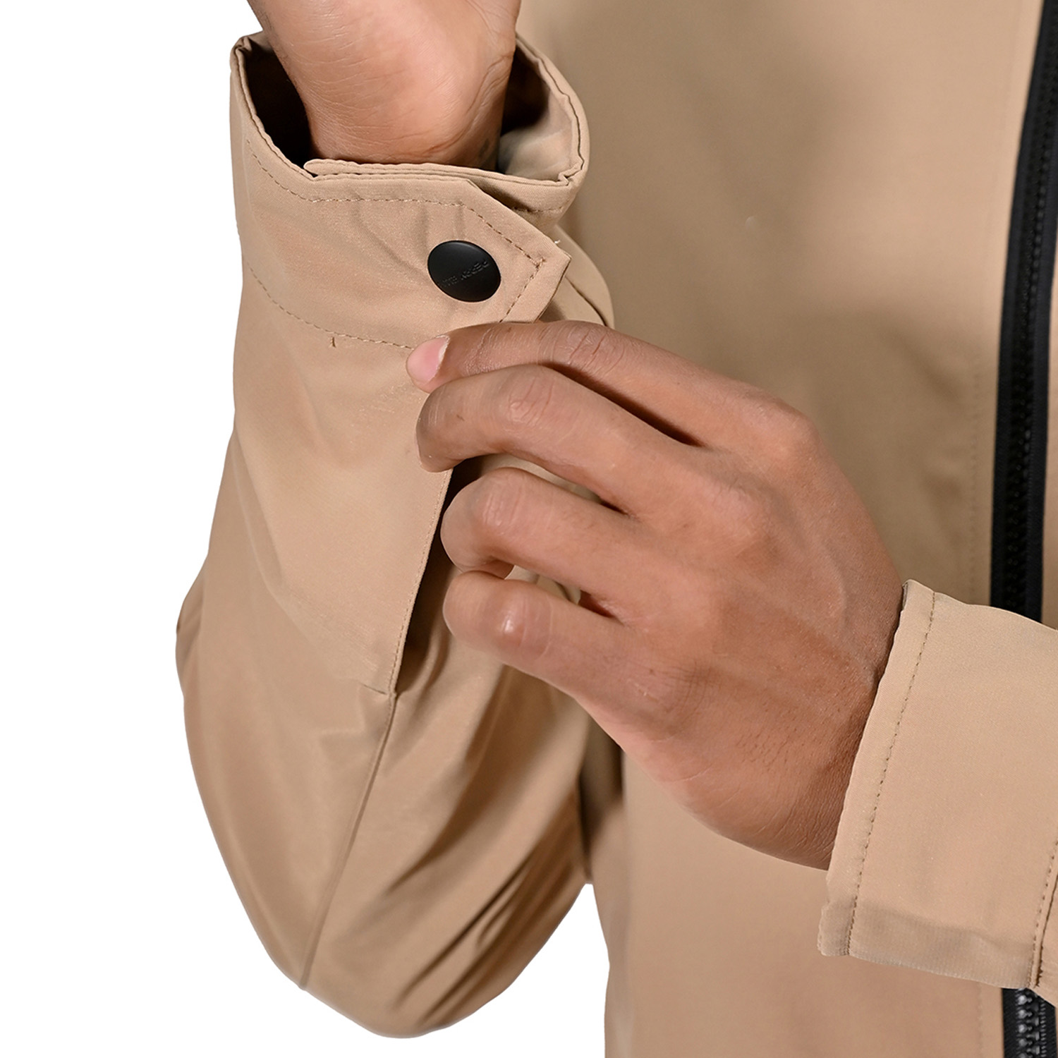 Foto 3 | Chamarra Perry Ellis Casual Con Cuello Mao En Color Kakhi Para Caballero.