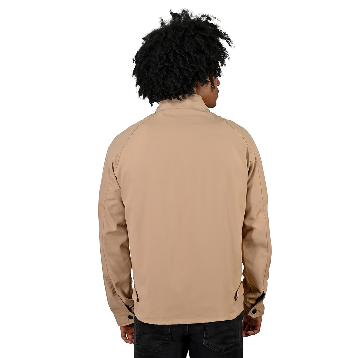 Foto 5 pulgar | Chamarra Perry Ellis Casual Con Cuello Mao En Color Kakhi Para Caballero.