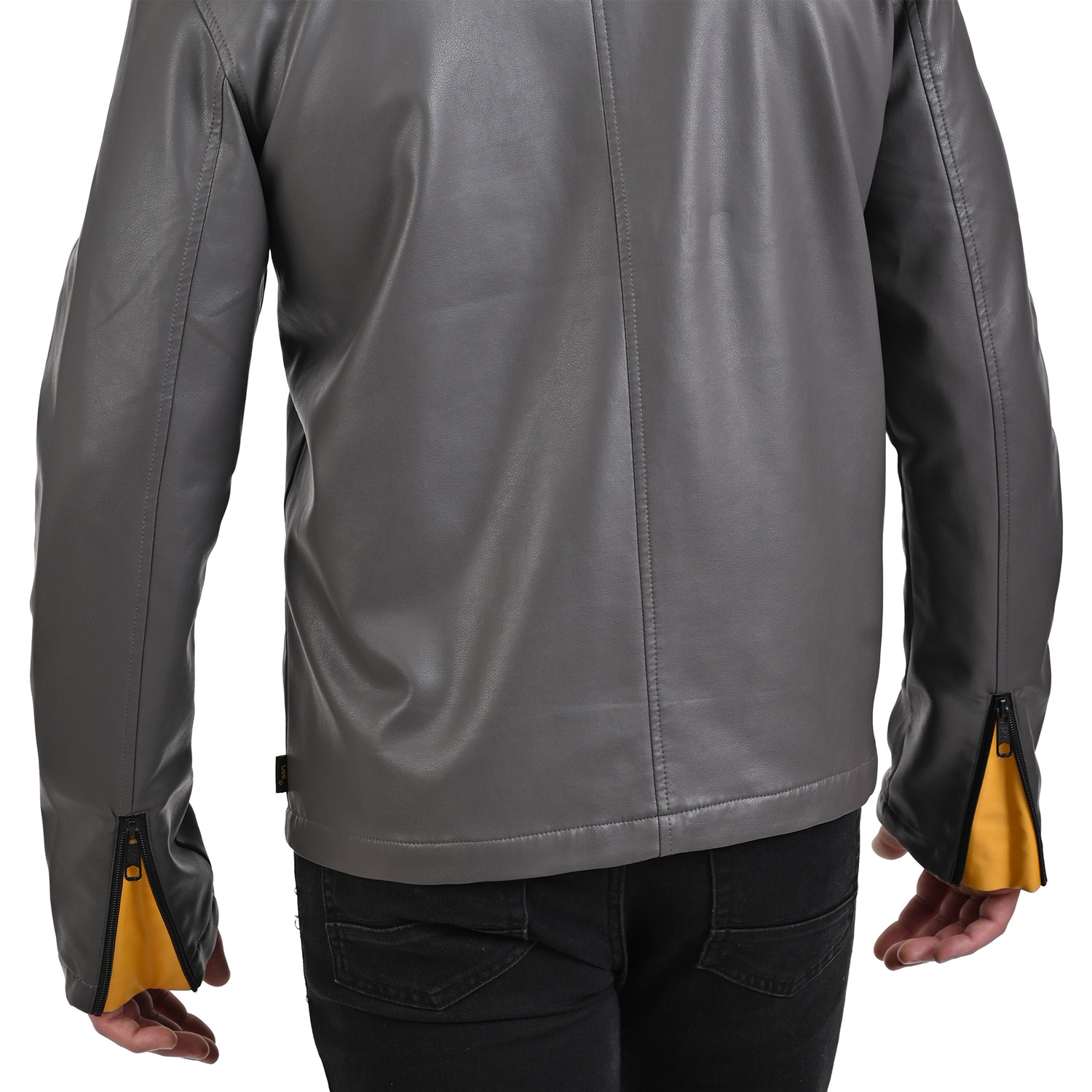 Foto 2 | Chamarra Lee Para Hombre En Faux Leather Color Gris.