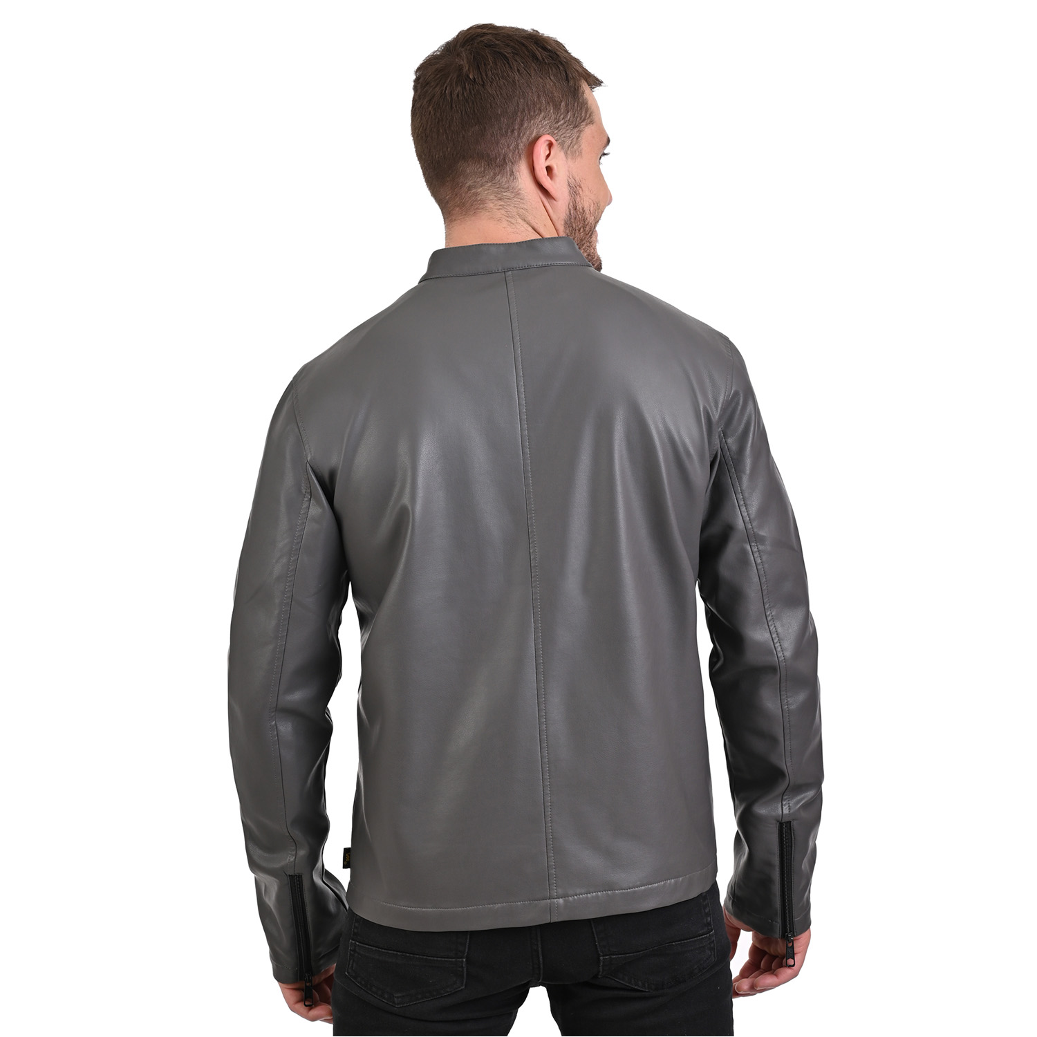 Foto 7 pulgar | Chamarra Lee Para Hombre En Faux Leather Color Gris.
