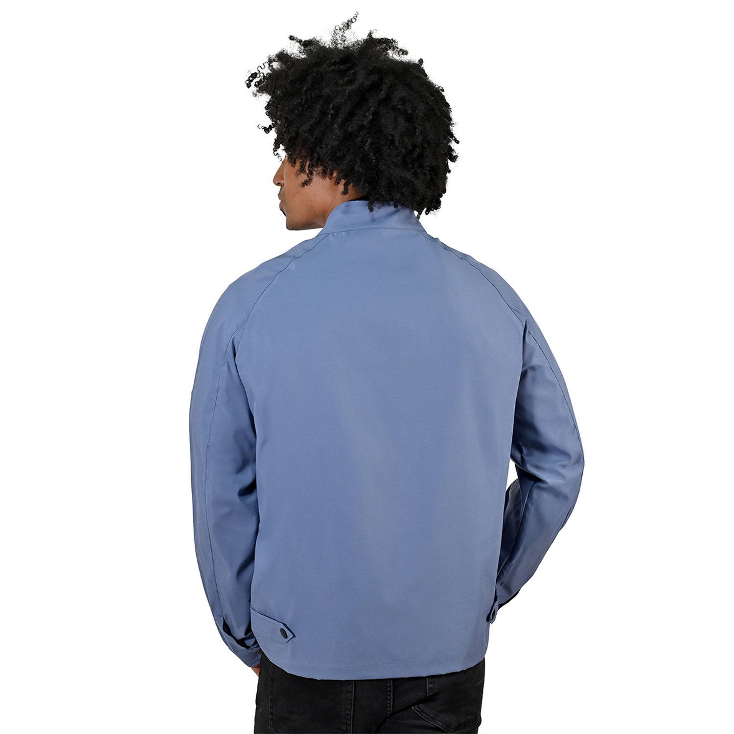 Foto 6 pulgar | Chamarra Perry Ellis Casual Con Cuello Mao En Azul Claro Para Caballero.