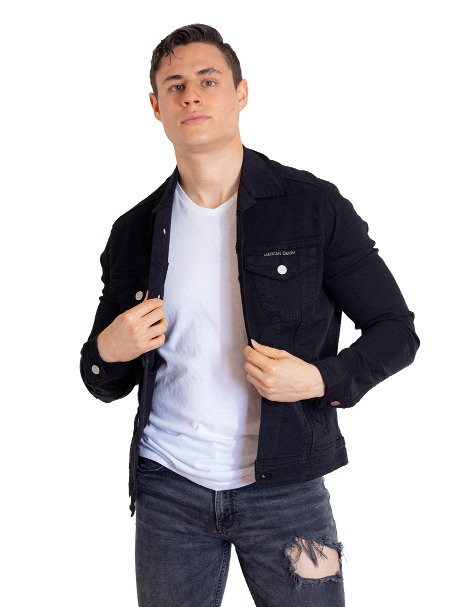 Foto 1 | Chamarra De Mezclilla Indicum Denim Negro Hombre