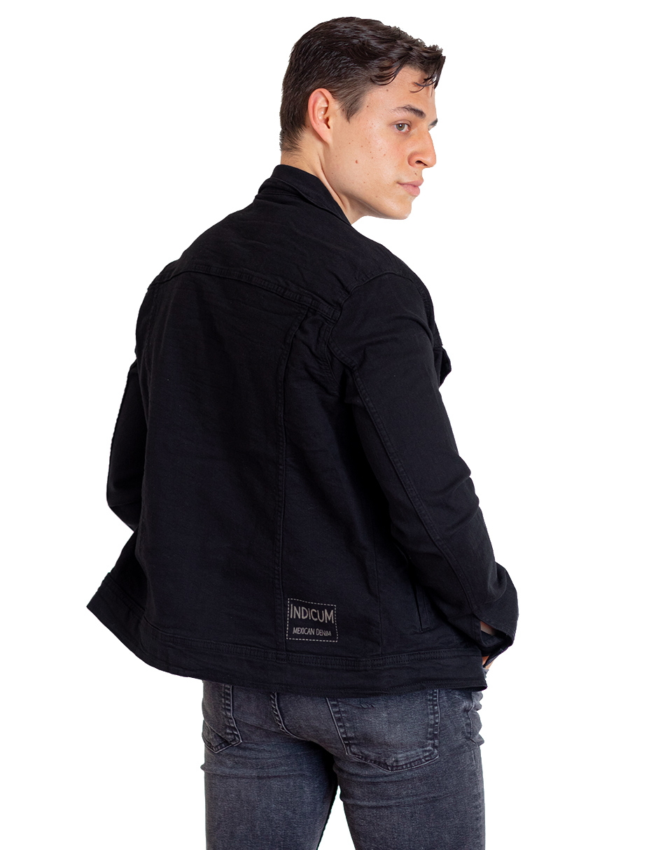 Foto 2 | Chamarra De Mezclilla Indicum Denim Negro Hombre