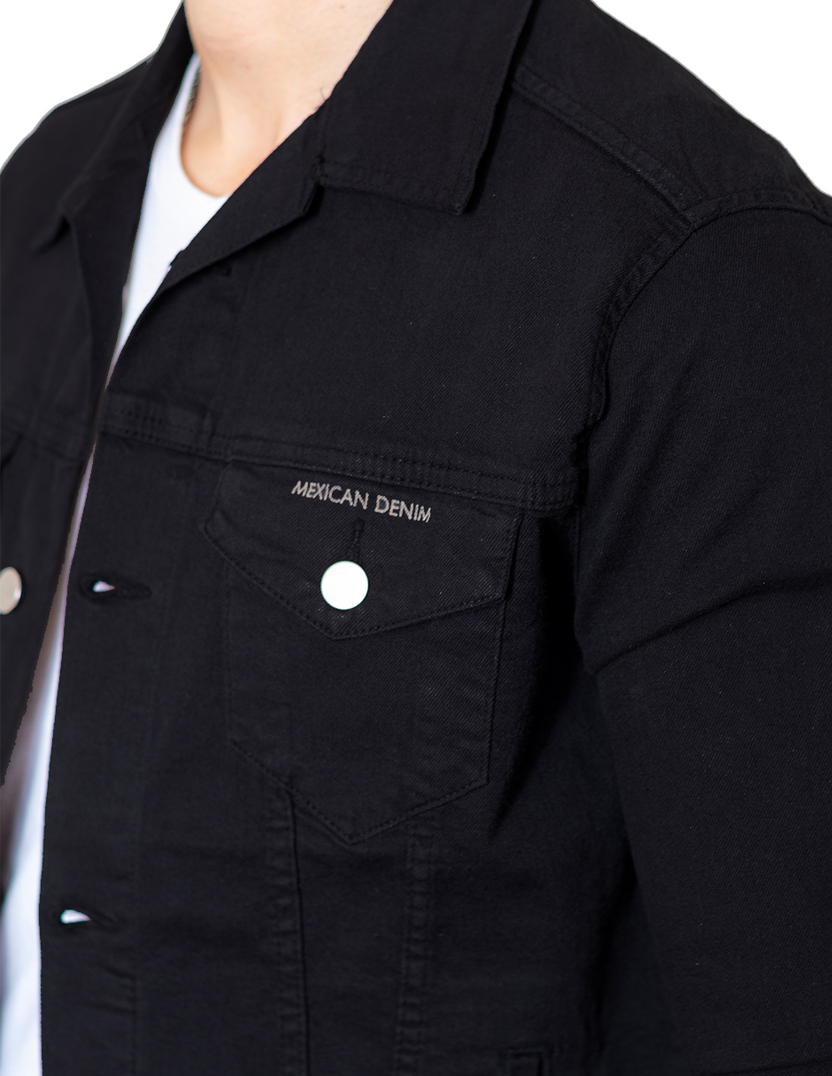 Foto 3 | Chamarra De Mezclilla Indicum Denim Negro Hombre