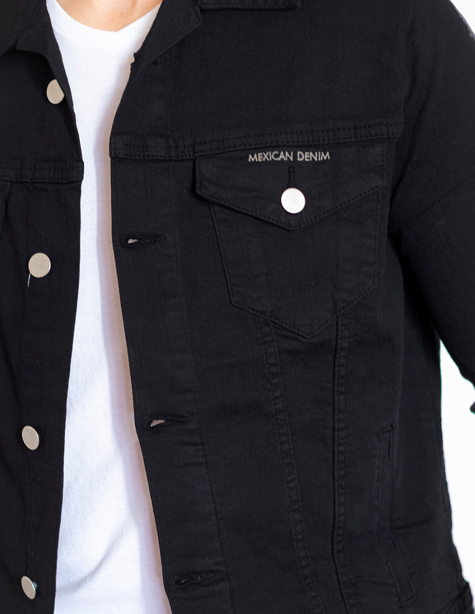 Foto 7 pulgar | Chamarra De Mezclilla Indicum Denim Negro Hombre