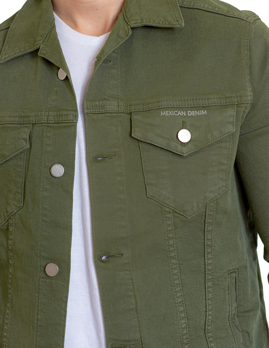 Foto 7 | Chamarra De Mezclilla Indicum Denim Verde Hombre
