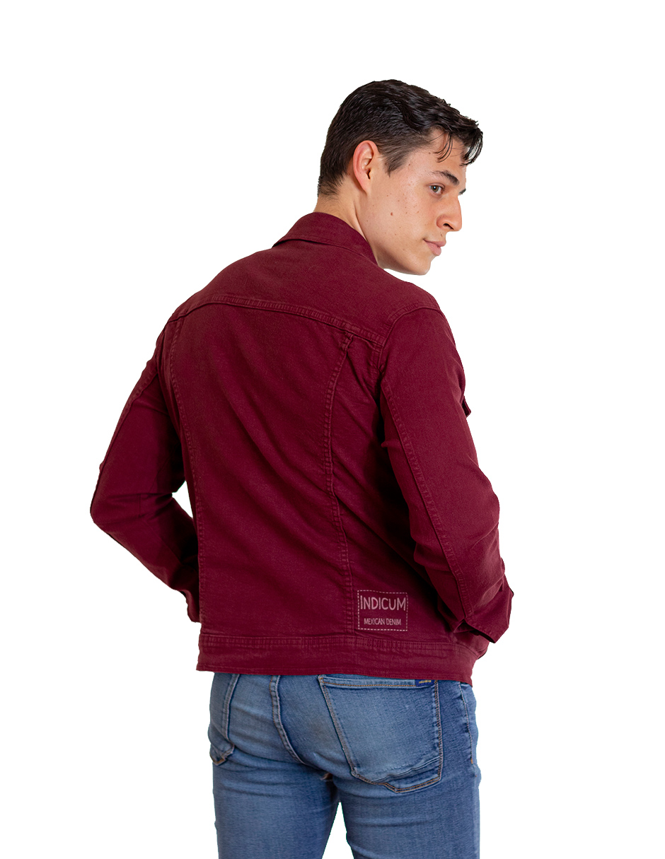 Foto 2 | Chamarra De Mezclilla Indicum Denim Vino Hombre