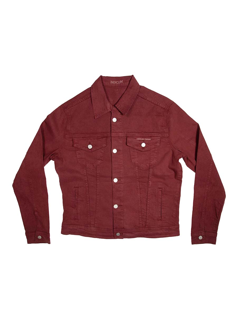 Foto 4 | Chamarra De Mezclilla Indicum Denim Vino Hombre