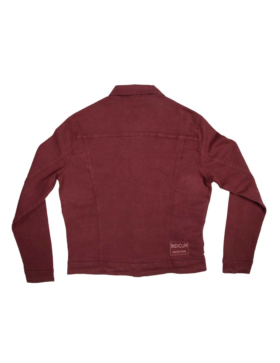 Foto 5 | Chamarra De Mezclilla Indicum Denim Vino Hombre