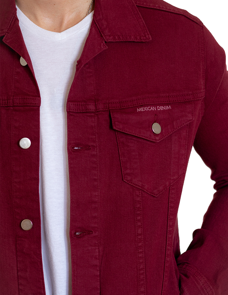 Foto 6 | Chamarra De Mezclilla Indicum Denim Vino Hombre