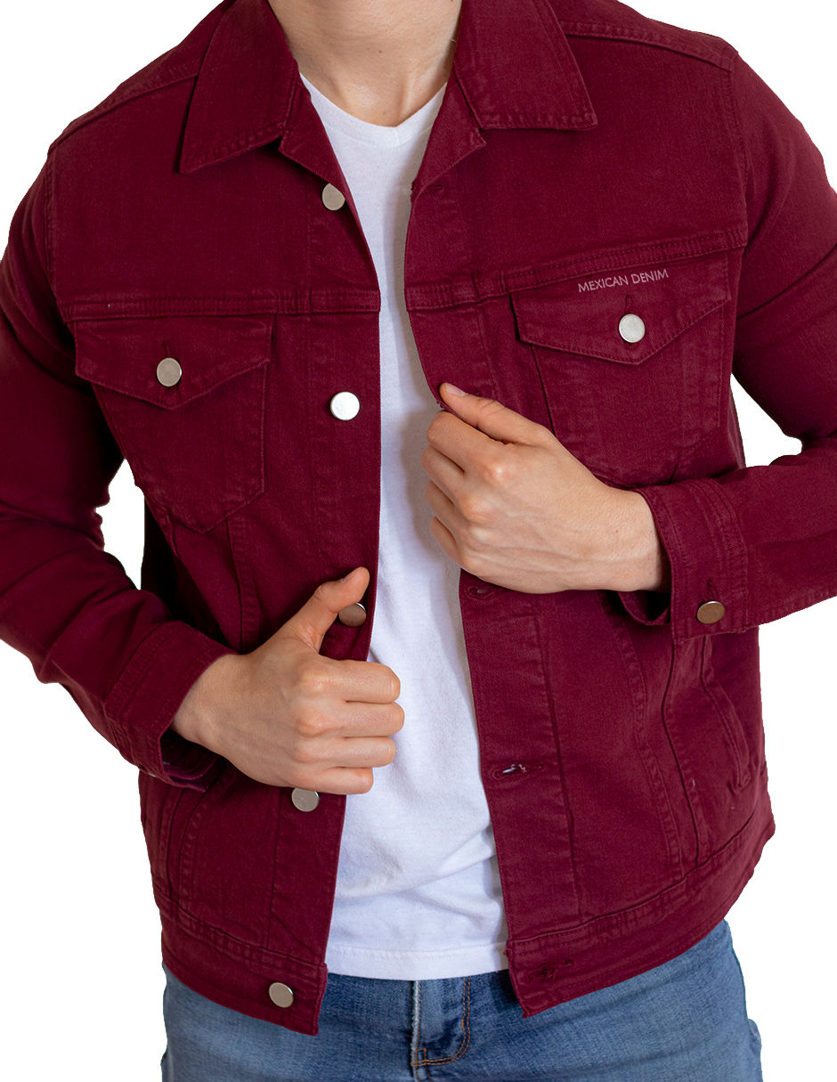 Foto 8 | Chamarra De Mezclilla Indicum Denim Vino Hombre