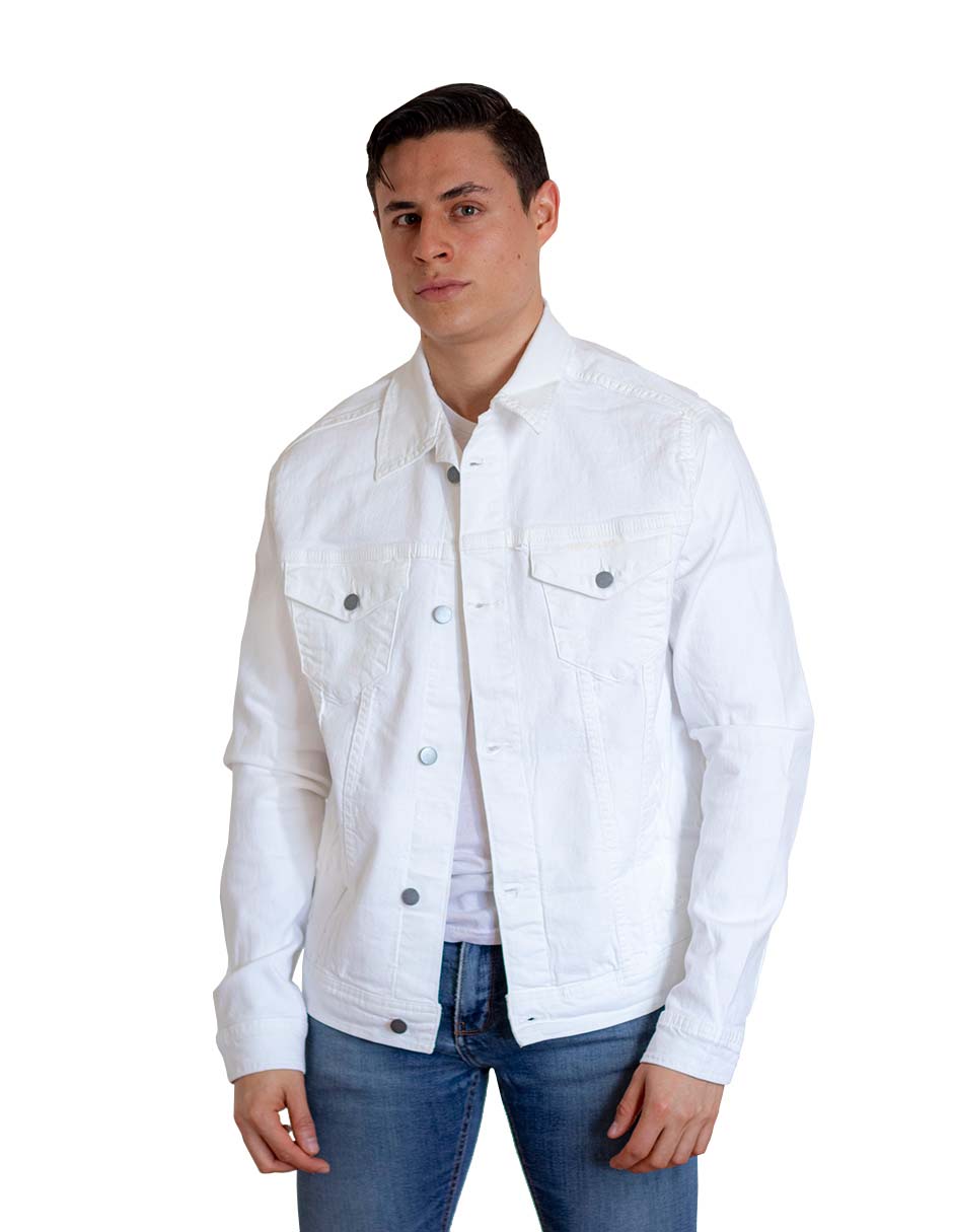 Foto 2 pulgar | Chamarra De Mezclilla Indicum Denim Blanco Hombre