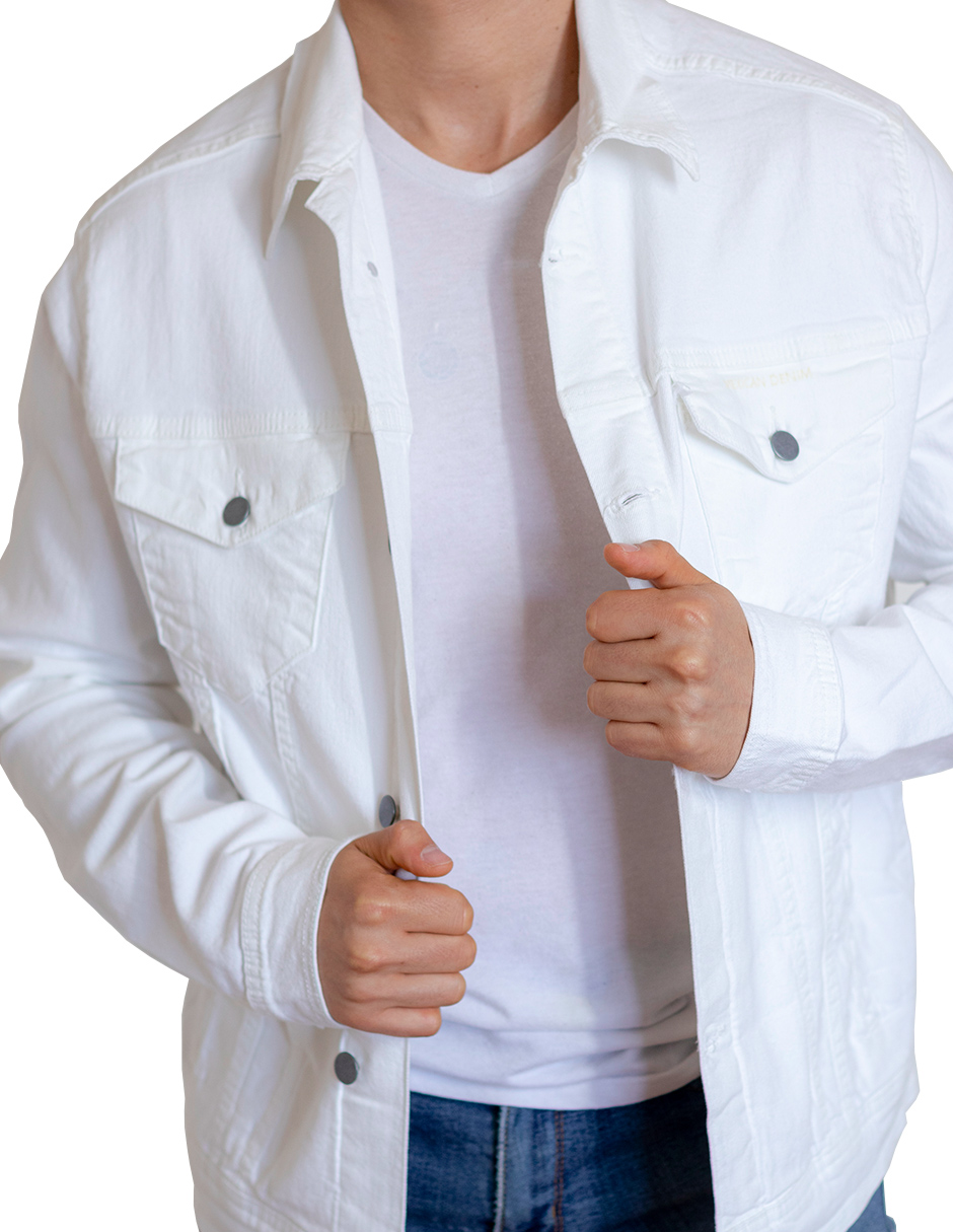 Foto 7 pulgar | Chamarra De Mezclilla Indicum Denim Blanco Hombre