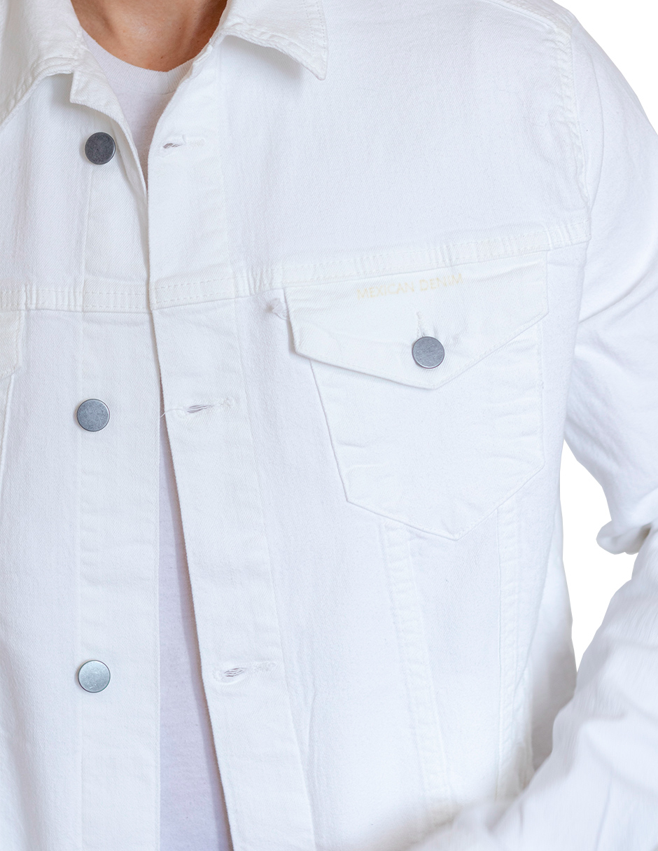 Foto 8 | Chamarra De Mezclilla Indicum Denim Blanco Hombre