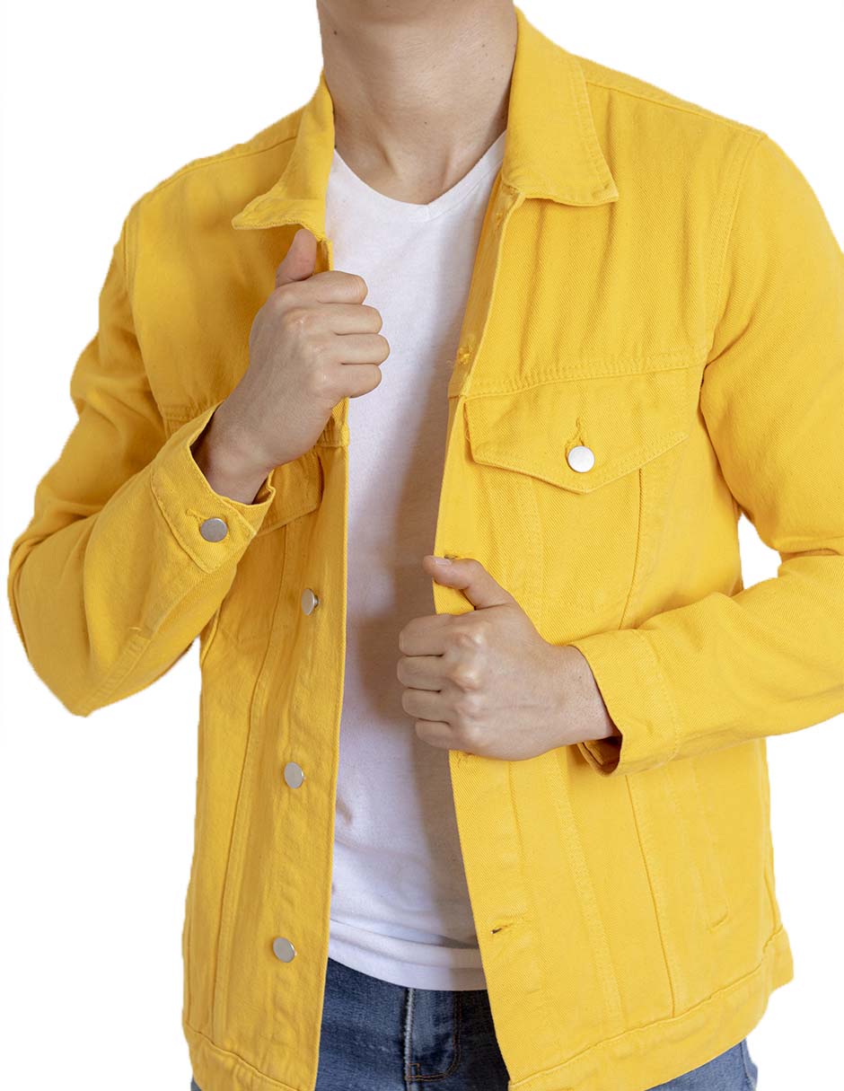 Foto 4 pulgar | Chamarra De Mezclilla Indicum Denim Amarillo Hombre