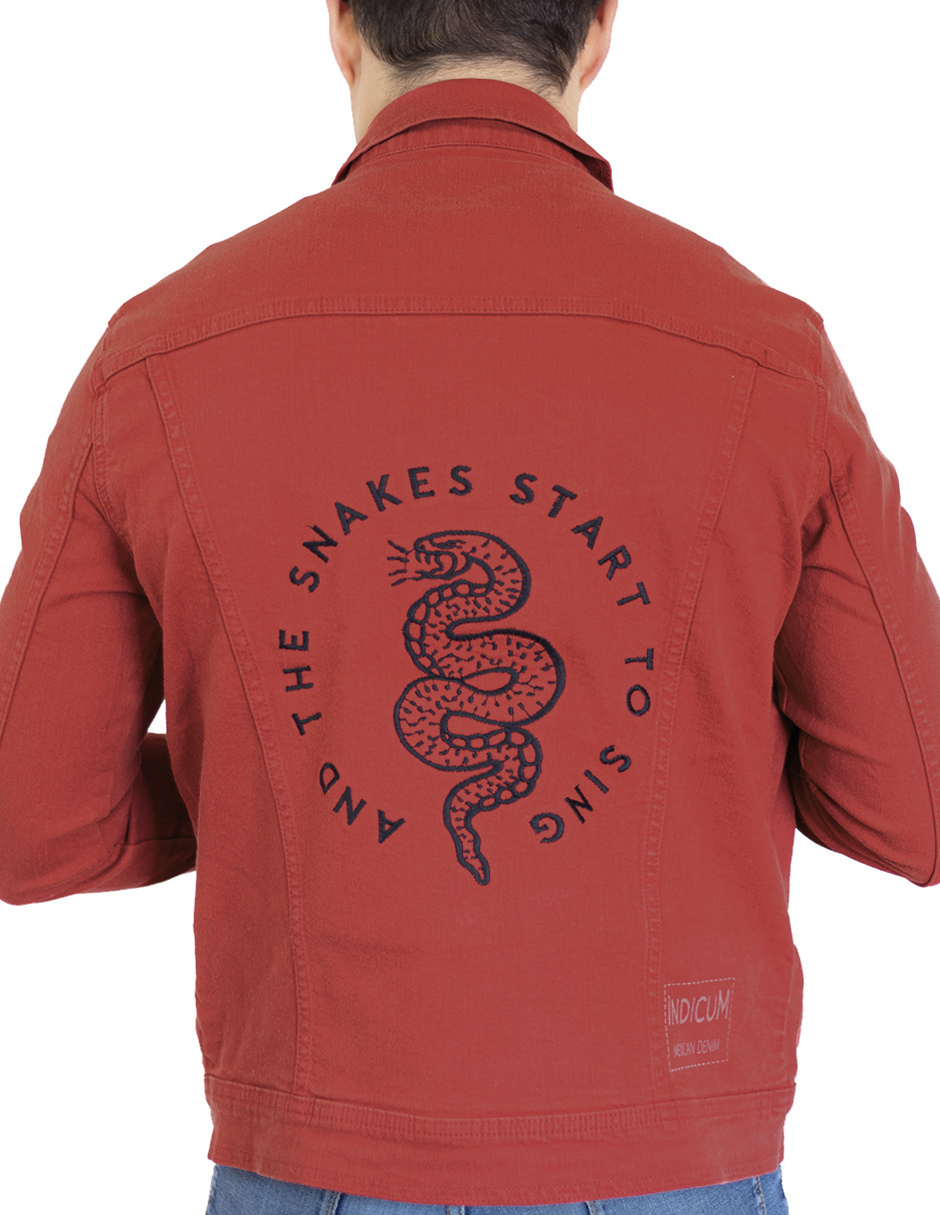 Foto 7 pulgar | Chamarra Roja Indicum Snake Hombre