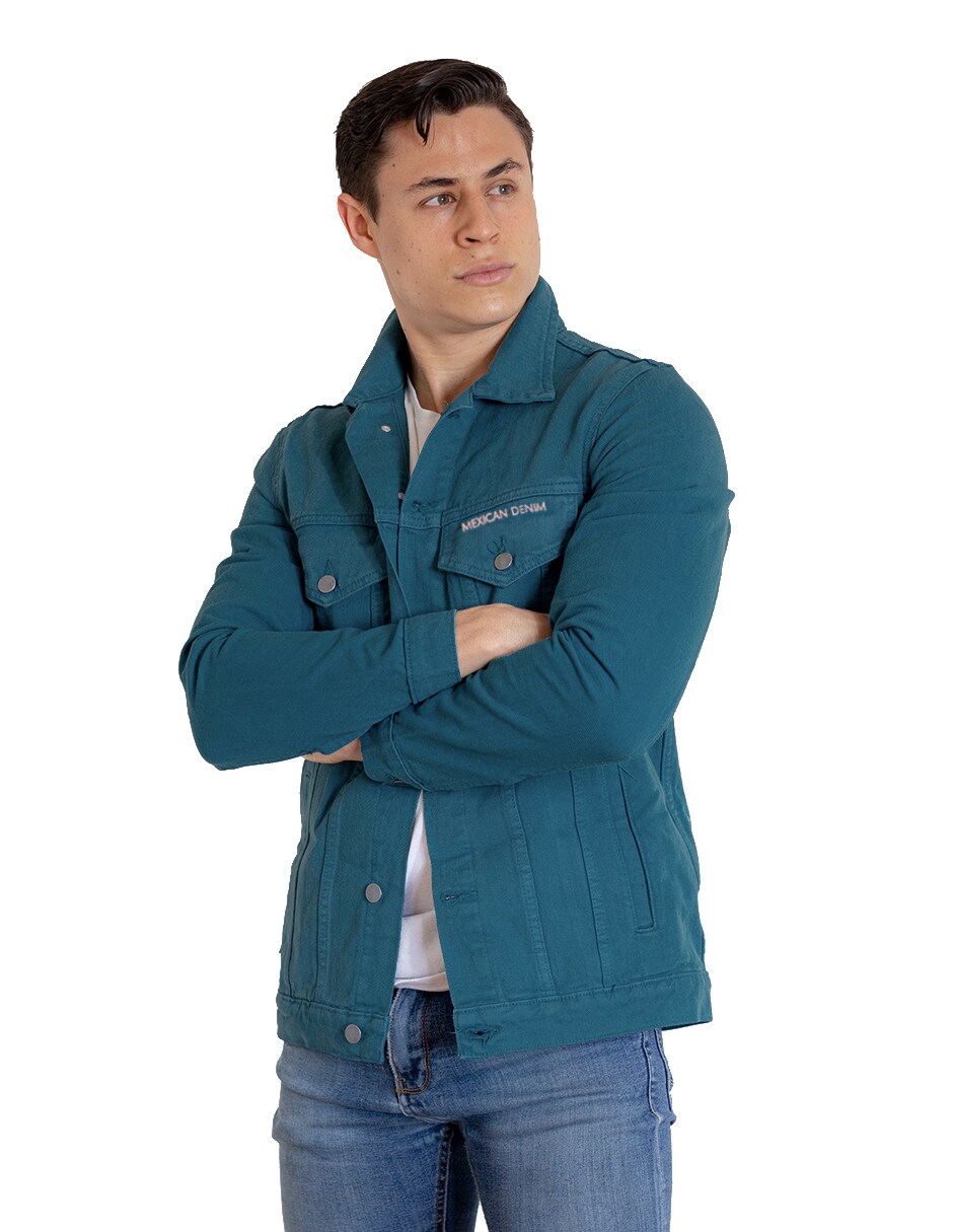 Chamarra De Mezclilla Indicum Denim Aqua Hombre $899