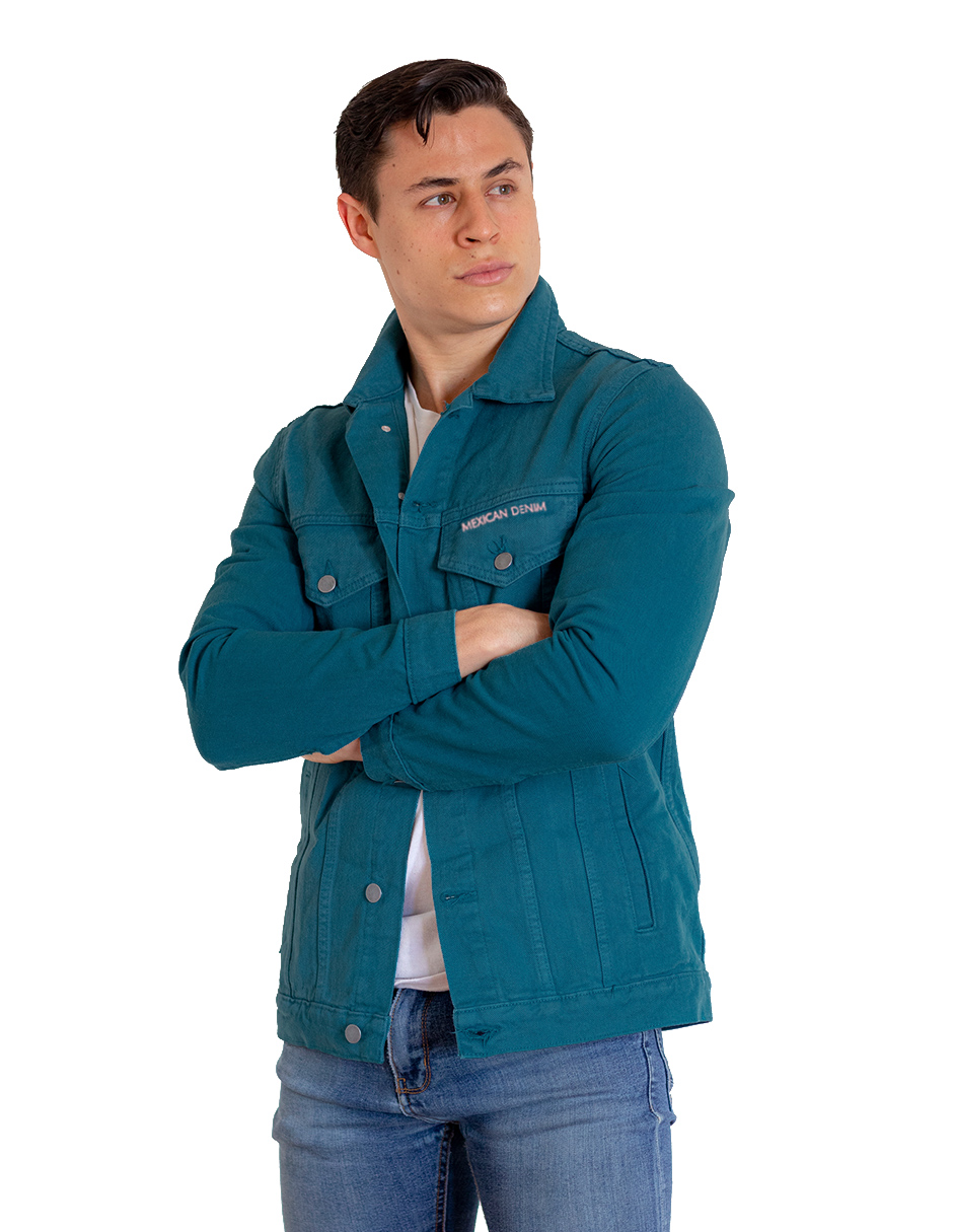 Foto 1 | Chamarra De Mezclilla Indicum Denim Aqua Hombre