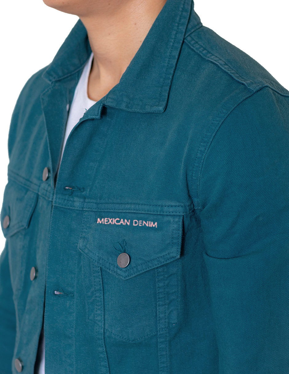 Foto 7 pulgar | Chamarra De Mezclilla Indicum Denim Aqua Hombre