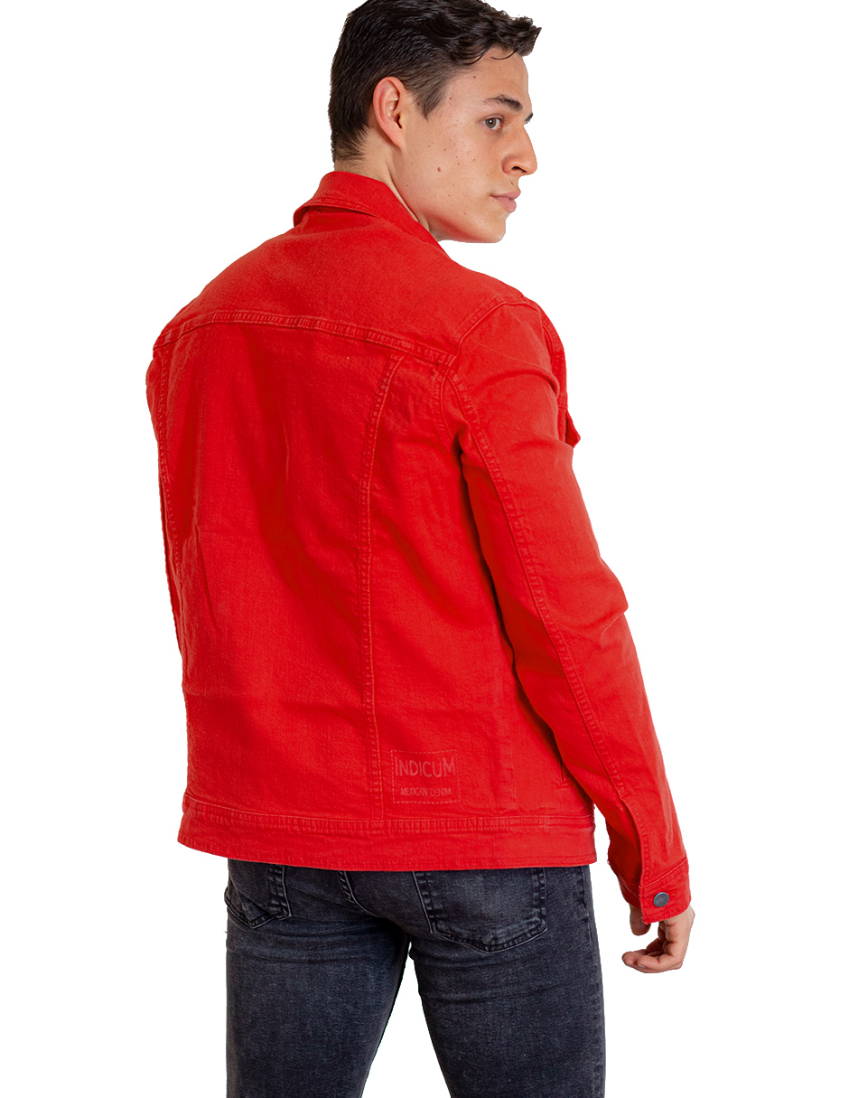 Foto 2 | Chamarra De Mezclilla Indicum Denim Rojo Hombre