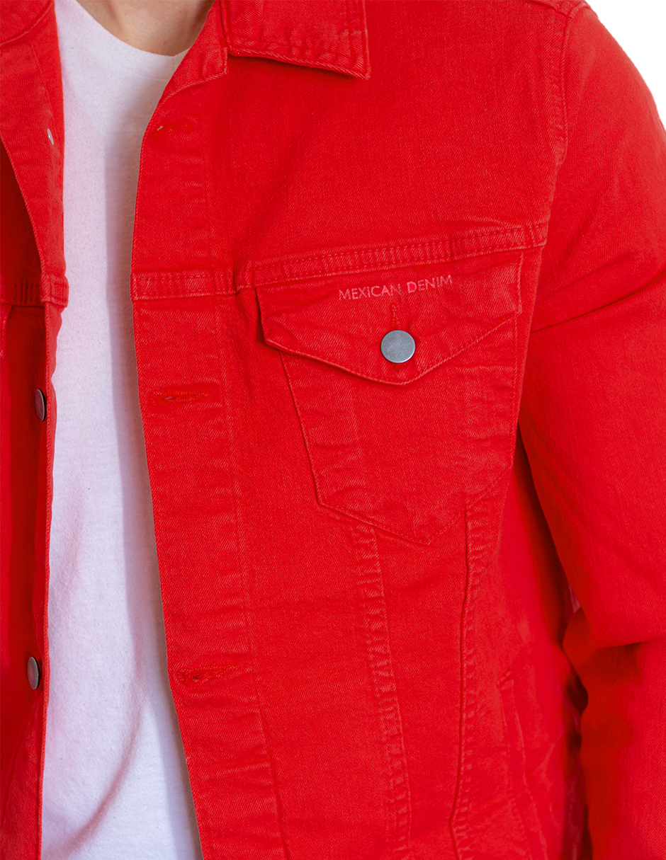 Foto 7 pulgar | Chamarra De Mezclilla Indicum Denim Rojo Hombre