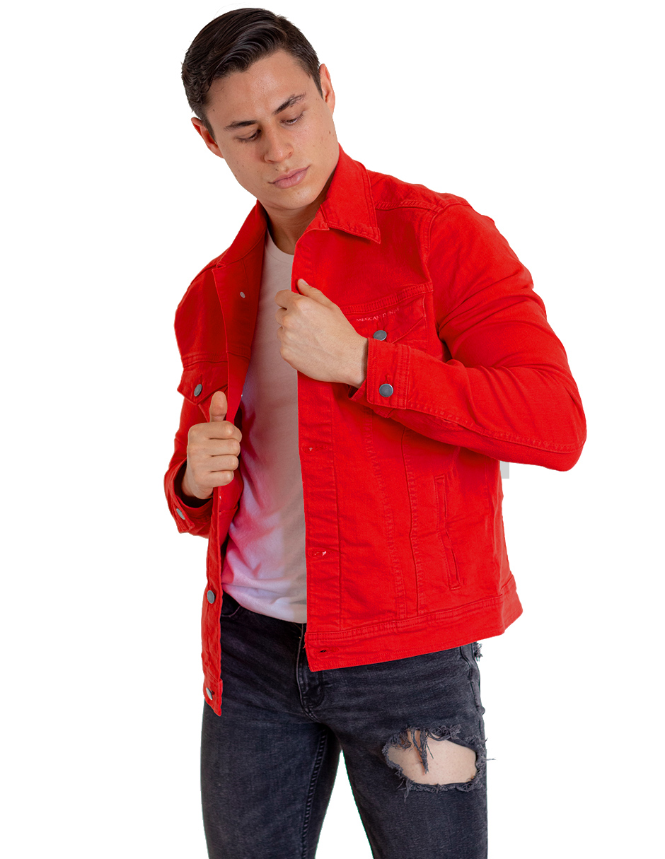 Foto 8 pulgar | Chamarra De Mezclilla Indicum Denim Rojo Hombre
