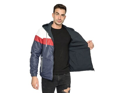 Foto 2 | Chamarra Para Hombre Ocean Point Azul Doble Vista Con Gorro