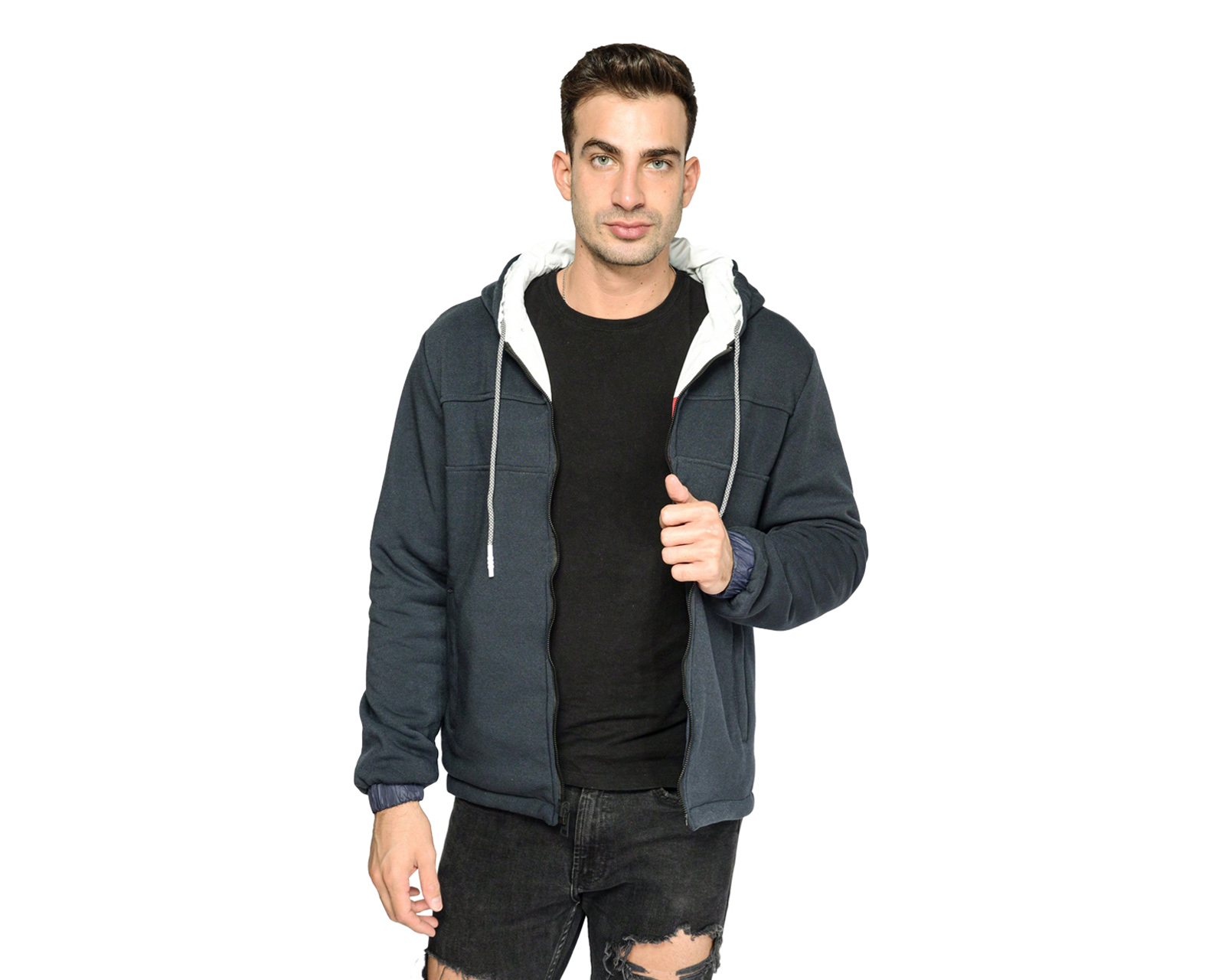 Foto 5 pulgar | Chamarra Para Hombre  Ocean Point Azul Doble Vista Con Gorro