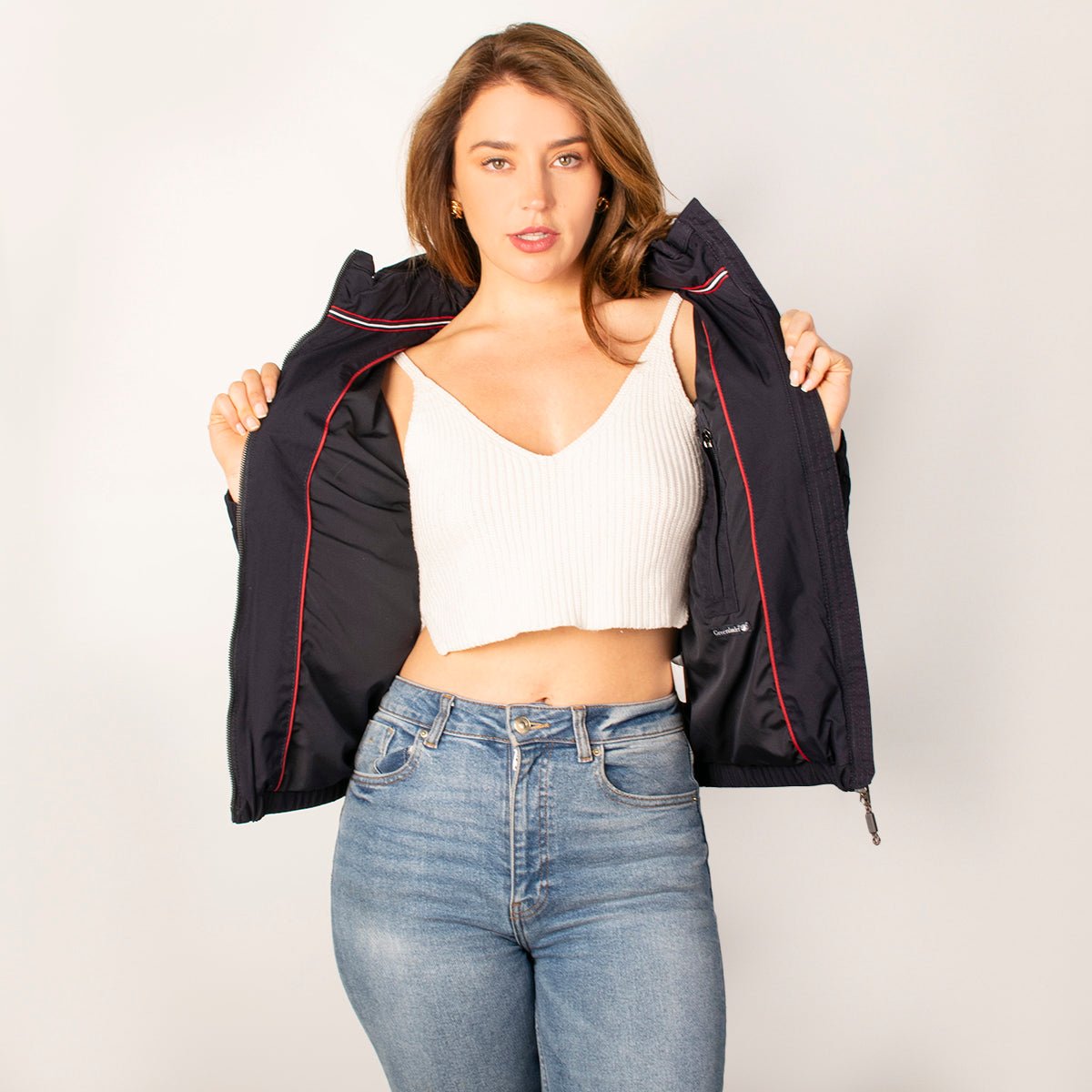 Foto 3 pulgar | Chamarra Para Mujer Bomber Casual Con Gorro Oculto Greenlander
