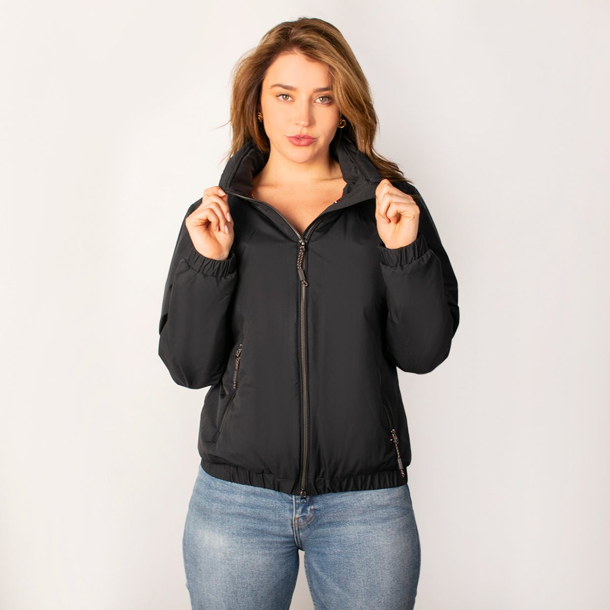 Chamarra Para Mujer Bomber Casual Con Gorro Oculto Greenlander