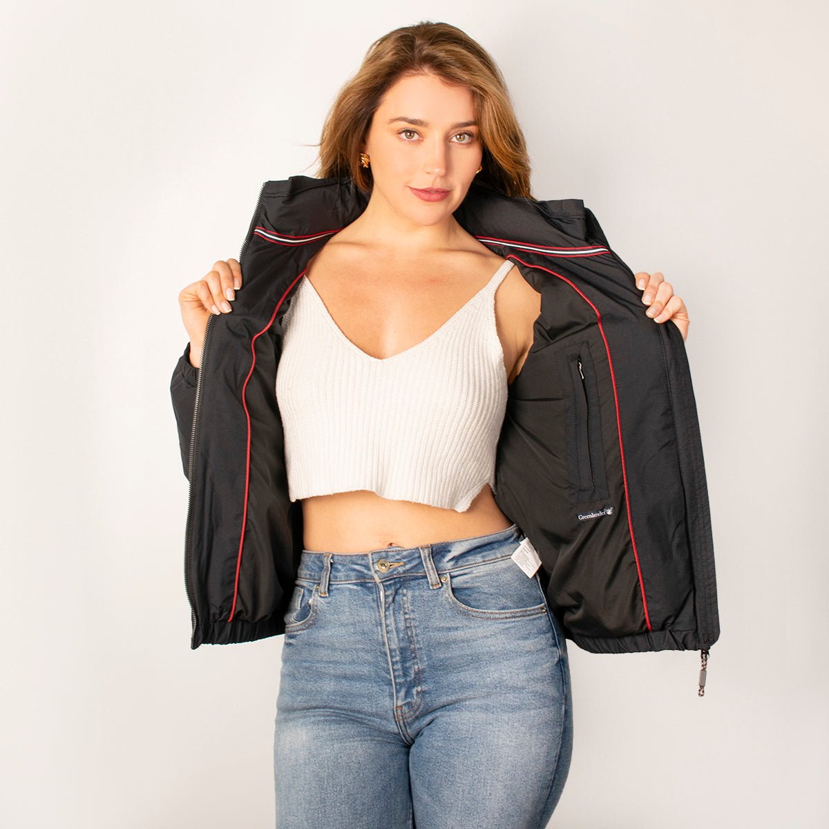 Foto 2 | Chamarra Para Mujer Bomber Casual Con Gorro Oculto Greenlander