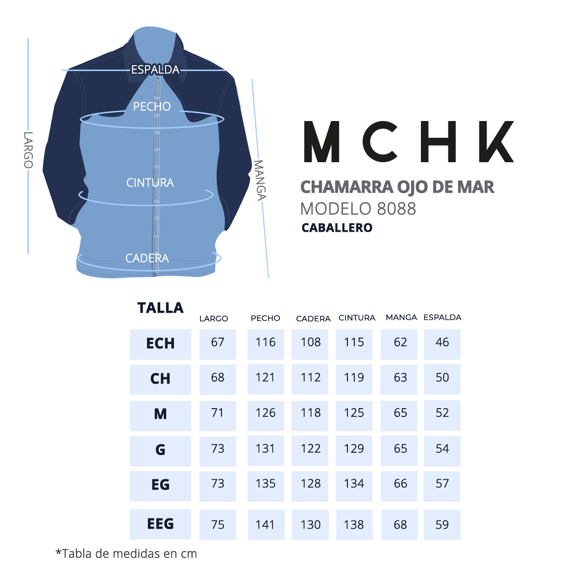 Foto 6 | Chamarra De Mezclilla Mchk. Para Caballero. Color Ojo De Mar. Modelo 8088
