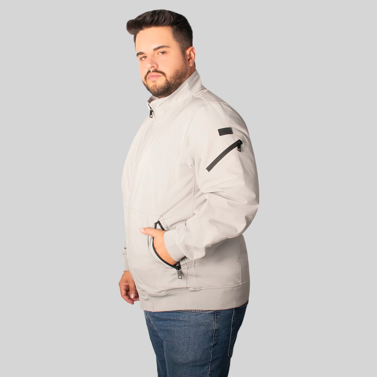 Foto 4 pulgar | Chamarra Greenlander Tipo Bomber    Casual, Ligera Y Con Bolsillos, Estilo Urbano Con Cierre Frontal Tallas Extra P