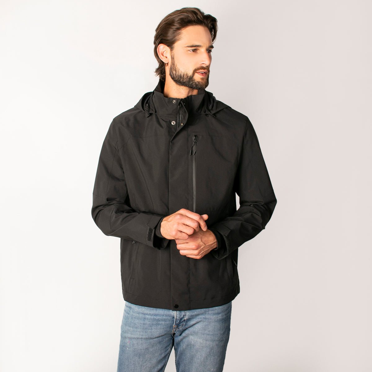 Chamarra Greenlander Impermeable  Casual Con Capucha Y Bolsillos Internos  Cierre Frontal Y Ajuste Moderno Para Hombre