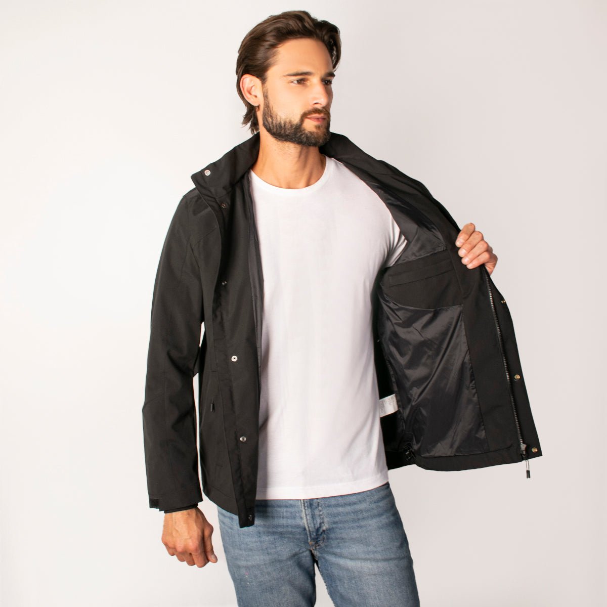 Foto 3 pulgar | Chamarra Greenlander Impermeable  Casual Con Capucha Y Bolsillos Internos  Cierre Frontal Y Ajuste Moderno Para Hombre