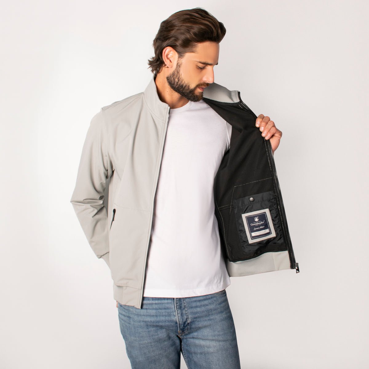 Foto 2 | Chamarra Greenlander Tipo Bomber    Casual, Ligera Y Con Bolsillos, Estilo Urbano Con Cierre Frontal Para Hombre