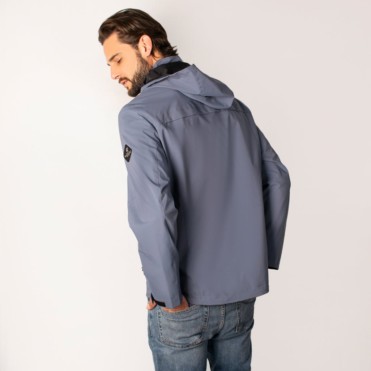 Foto 5 pulgar | Chamarra Greenlander Impermeable Azul Claro  Casual Con Capucha Y Bolsillos Internos  Cierre Frontal Ajuste Moder
