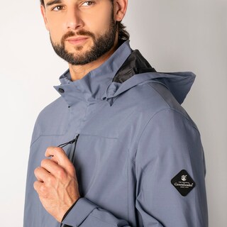 Foto 6 | Chamarra Greenlander Impermeable Azul Claro Casual Con Capucha Y Bolsillos Internos Cierre Frontal Ajuste Moder