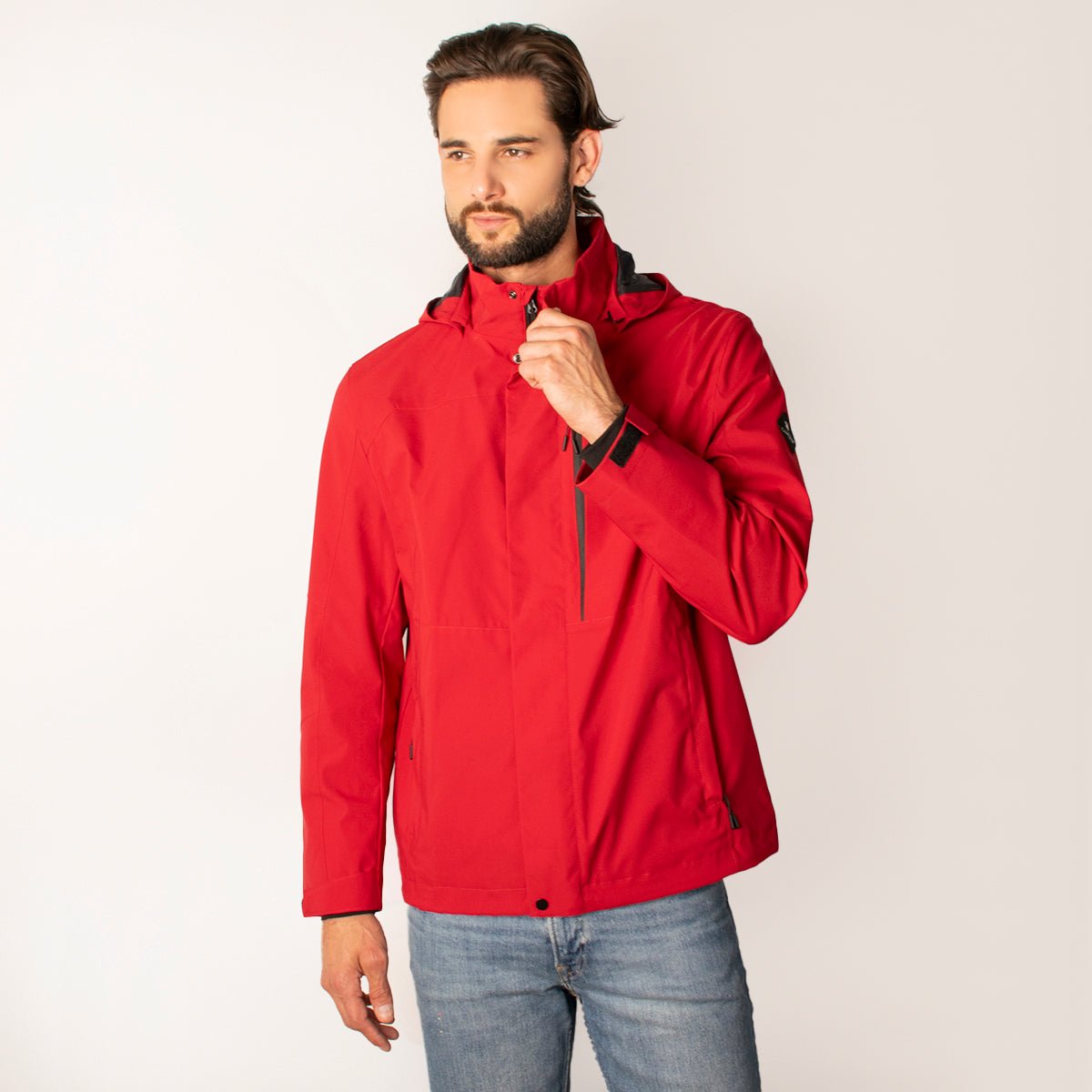 Chamarra Greenlander Impermeable  Casual Con Capucha Y Bolsillos Internos  Cierre Frontal Y Ajuste Moderno Para Hombre
