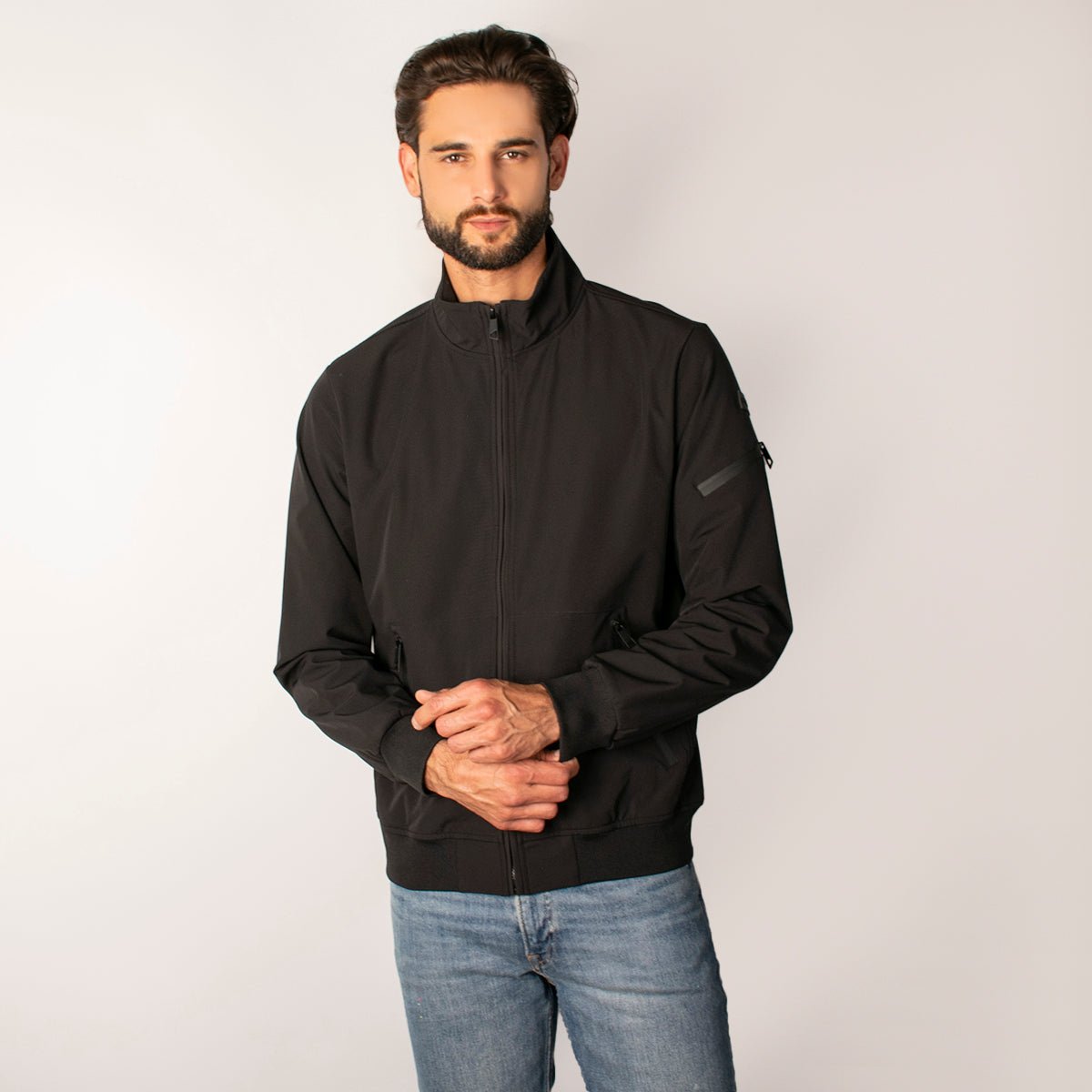 Chamarra Greenlander Tipo Bomber    Casual, Ligera Y Con Bolsillos, Estilo Urbano Con Cierre Frontal Para Hombre