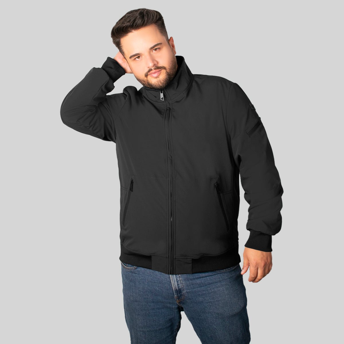 Chamarra Greenlander Tipo Bomber    Casual, Ligera Y Con Bolsillos, Estilo Urbano Con Cierre Frontal Tallas Extra P
