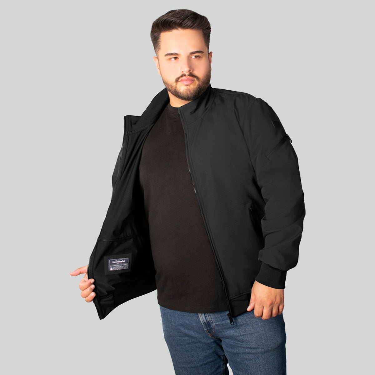 Foto 3 pulgar | Chamarra Greenlander Tipo Bomber    Casual, Ligera Y Con Bolsillos, Estilo Urbano Con Cierre Frontal Tallas Extra P